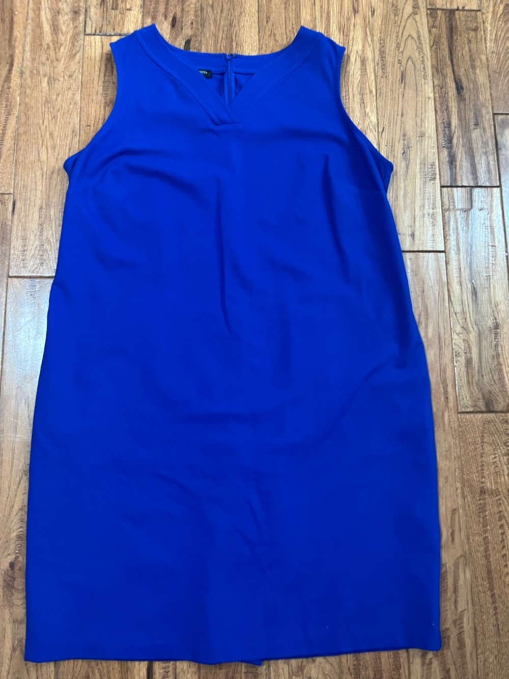 Talbots Sleeveless V-Neck Midi Dress in Royal Blue rayon Sz 16 w plus Sz #946